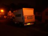 Early start, huge vehicle.