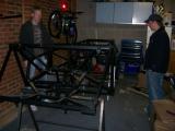 Chassis on the westfield stands where it will remain during the build