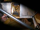 Here is the send pipe looking from the front. You can see how it terminates on the passenger side bulkhead.