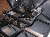 The brake line gos straight into the T-piece and then the 2 smaller brake lines go opposite ways around the chassis surrounding where the differential goes and stop at the brackets by the loops