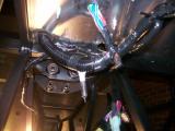 Wiring loom on underside of scuttle panel before being secured with rivets, cable-ties and clips.