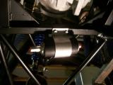 Fuel pump secured into place on the chassis inside its foam sleeve.