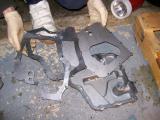 The new gaskets, a sump baffle, and the dry sump itself. You can see how shallow it is!