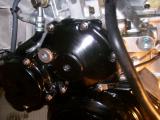 The starter motor drive cover and SM clutch cover.