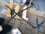 The engine frame. Matt had just drilled this and riveted loom saddles into place.