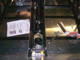 Handbrake bracket retro-fitted into place and secured with countersunk screws.