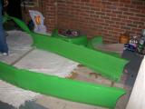 The main body panel - wood just there to keep it rigid during transport.