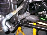 The bottom hose on the radiator.