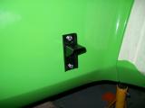 Exhaust mounting bracket fitted. You can secure the bolts behind the panel by removing the rear wheel and squeezing your hand(and a spanner) in the gap between the body panel and the aluminium panel.