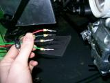 The non-insulated terminals crimped into place.