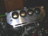 Filter plate fitted to engine.